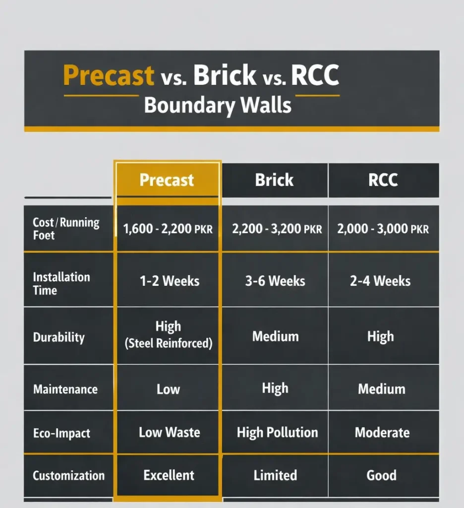 precast vs brick vs rcc