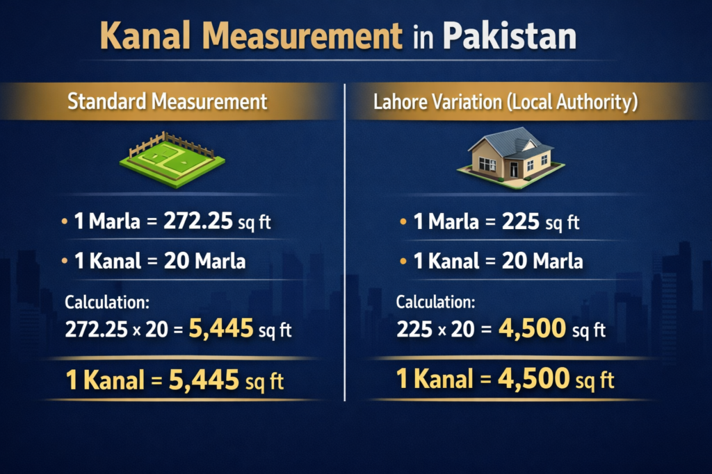 Kanal Measurement in Pakistan