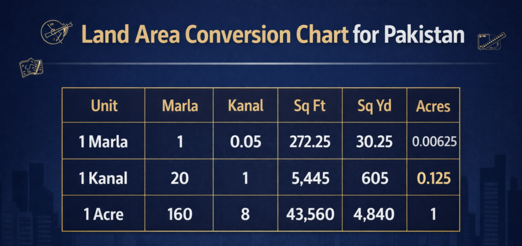 Land Area Conversion Chart