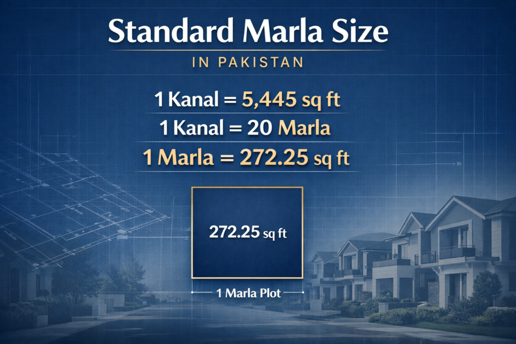 Standard Marla Size In Pakistan